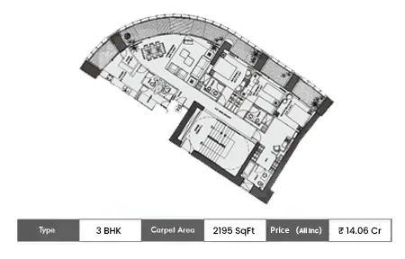 3 BHK 2195 SqFt